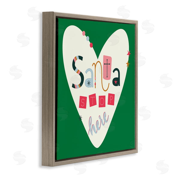 Stupell Industries Sazerelli Designs | Santa Stop Here Heart Wall Art