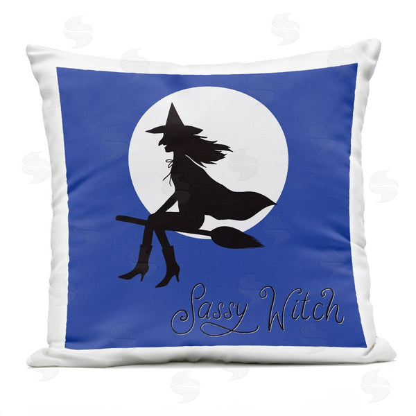 Stupell Industries Sazerelli Designs | Sassy Witch & Full Moon Printed Throw Pillow