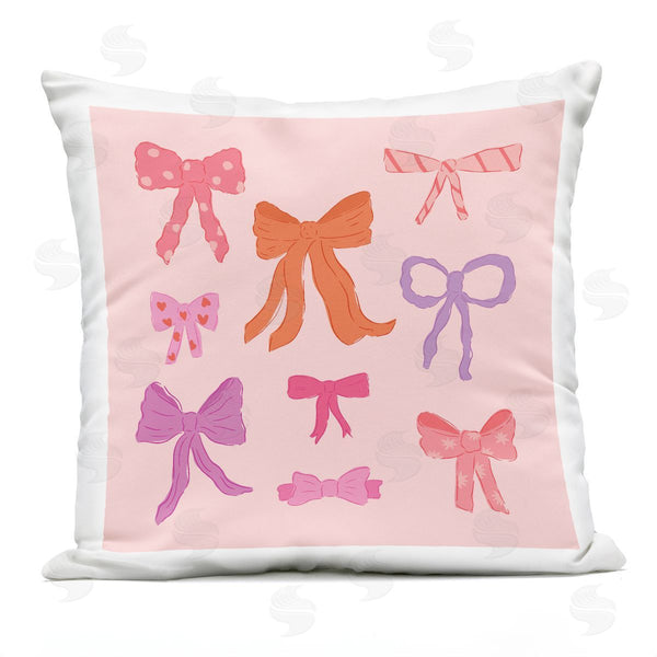 Stupell Industries Sazerelli Designs | Stylish Fashion Bows On Pink Printed Throw Pillow