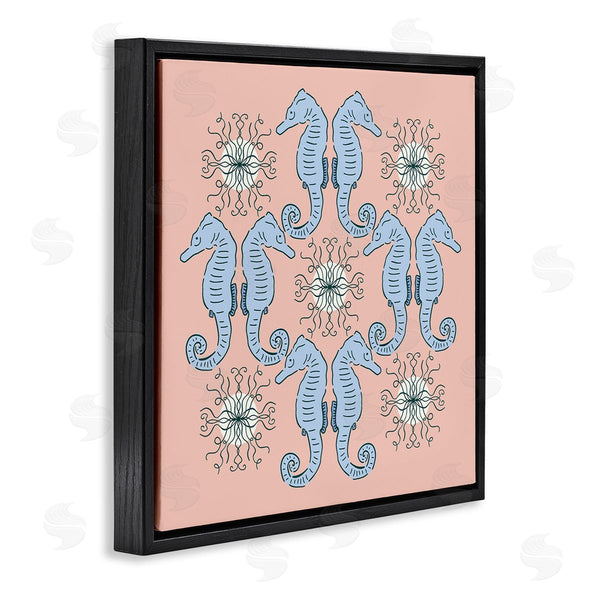 Stupell Industries Sazerelli Designs | Symmetrical Coral Seahorse Pattern