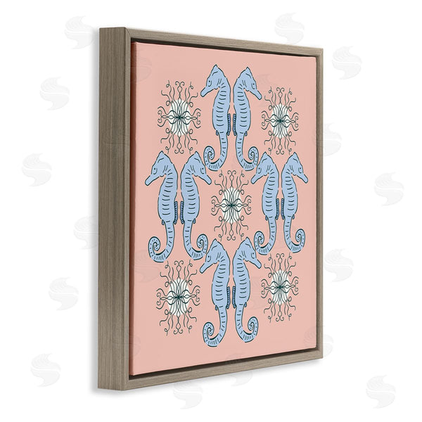 Stupell Industries Sazerelli Designs | Symmetrical Coral Seahorse Pattern