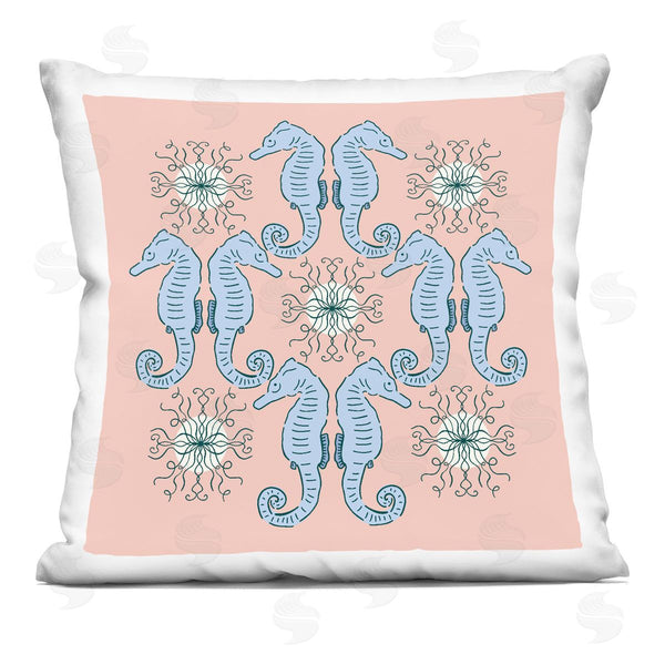 stupell industries Sazerelli Designs | Symmetrical Coral Seahorse Pattern Printed Throw Pillow