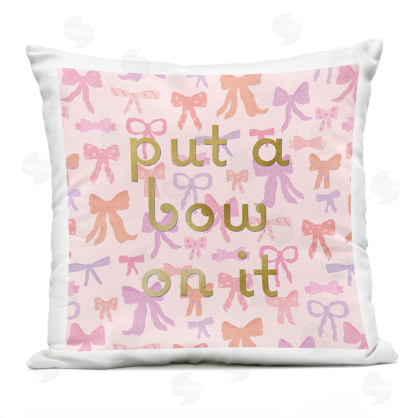 Stupell Industries Sazerelli Designs | Trendy Put A Bow On It Printed Throw Pillow
