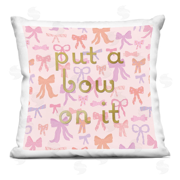 stupell industries Sazerelli Designs | Trendy Put A Bow On It Printed Throw Pillow