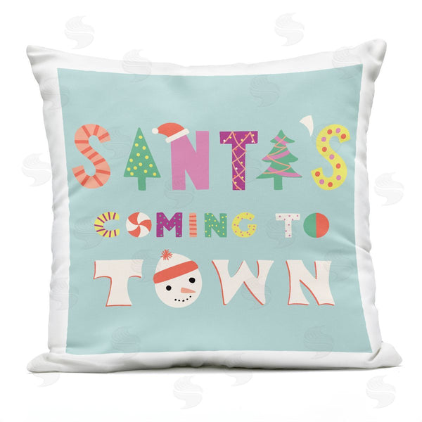 Stupell Industries Sazerelli Designs | Whimsical Santa's Coming To Town Printed Throw Pillow