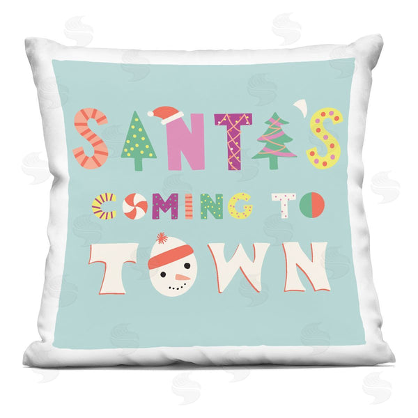 stupell industries Sazerelli Designs | Whimsical Santa's Coming To Town Printed Throw Pillow