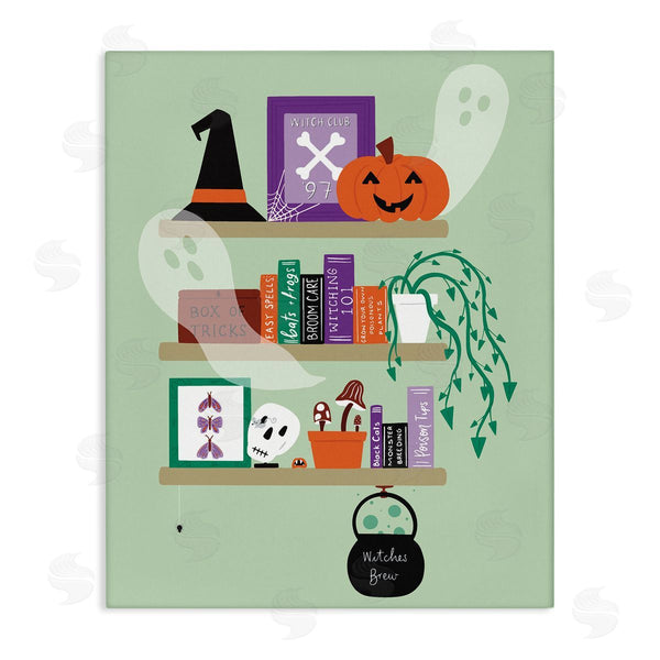 stupell industries Sazerelli Designs | Witchy Halloween Bookshelf