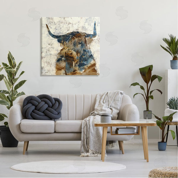 Stupell Industries Scott Brems | Abstract Cattle Horns Collaged Silhouette Blocked Shapes Wall Art