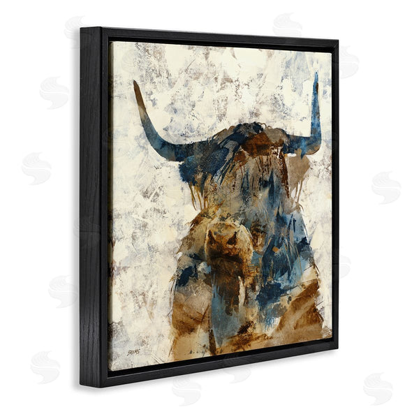 Stupell Industries Scott Brems | Abstract Cattle Horns Collaged Silhouette Blocked Shapes Wall Art