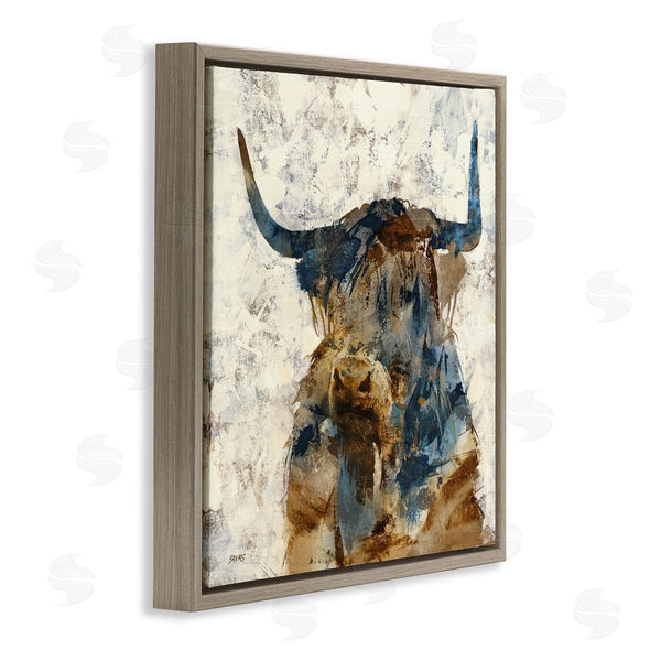Stupell Industries Scott Brems | Abstract Cattle Horns Collaged Silhouette Blocked Shapes Wall Art