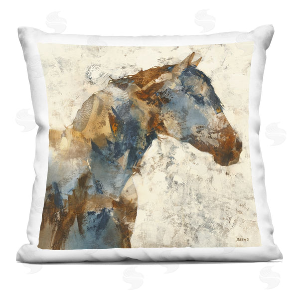 stupell industries Scott Brems | Abstract Farm Horse Rural Rustic Animal Portrait Printed Throw Pillow