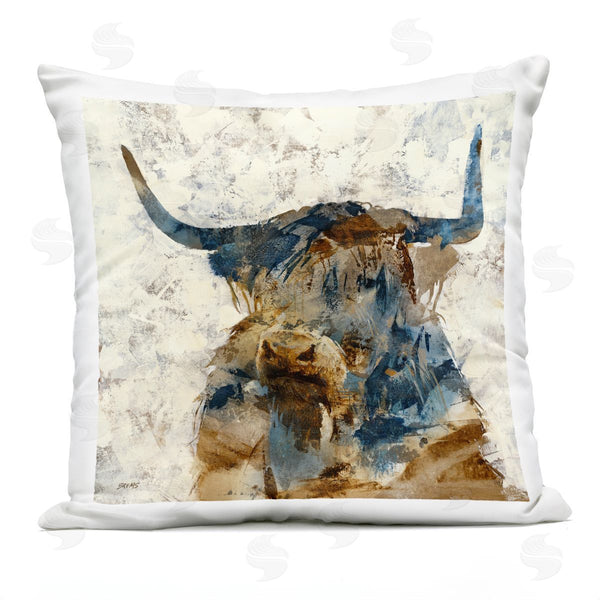 Stupell Industries Scott Brems | Abstract Farmhouse Longhorn Highland Cattle Animal Printed Throw Pillow