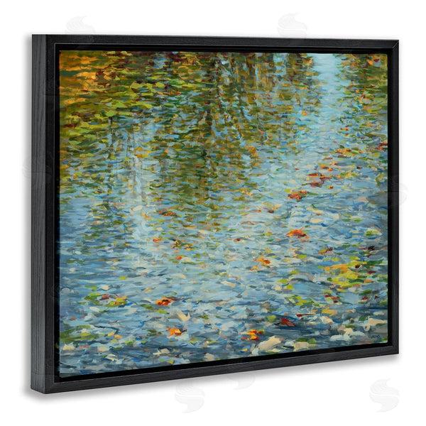 Stupell Industries Scott Brems | Abstract Lake Water Reflection Expressive Summer Pond Leaves Wall Art