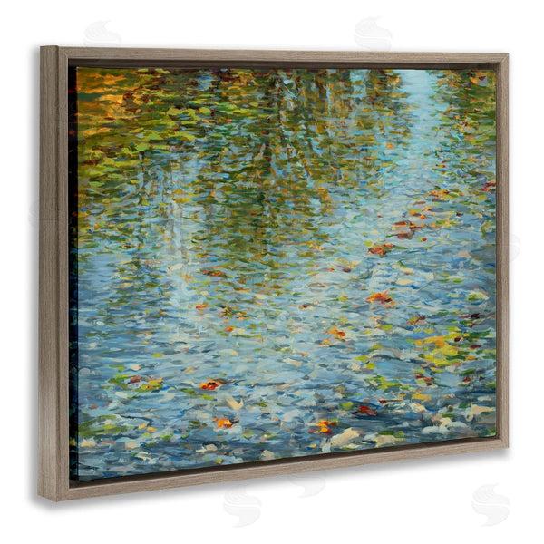 Stupell Industries Scott Brems | Abstract Lake Water Reflection Expressive Summer Pond Leaves Wall Art