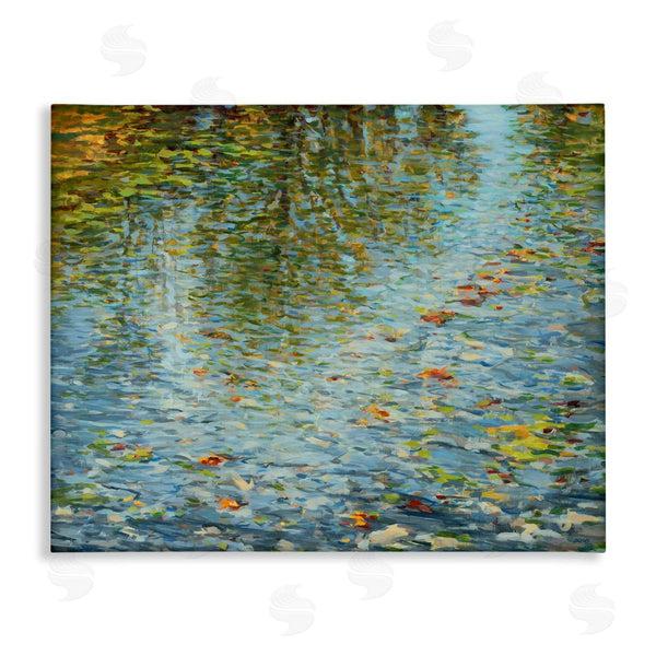 stupell industries Scott Brems | Abstract Lake Water Reflection Expressive Summer Pond Leaves Wall Art
