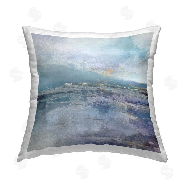 stupell industries Scott Brems | Abstract Landscape Blue Ocean Scene Printed Throw Pillow