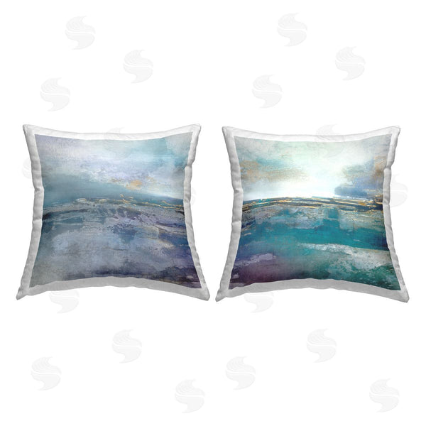 stupell industries Scott Brems | Abstract Landscape Modern Horizon Printed Throw Pillow Set