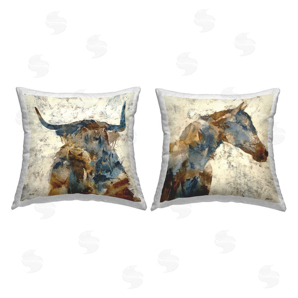 Stupell Industries Scott Brems | Rustic Farm Animals Printed Throw Pillow Set
