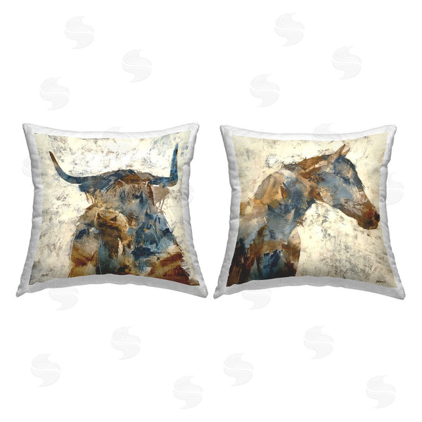 stupell industries Scott Brems | Rustic Farm Animals Printed Throw Pillow Set