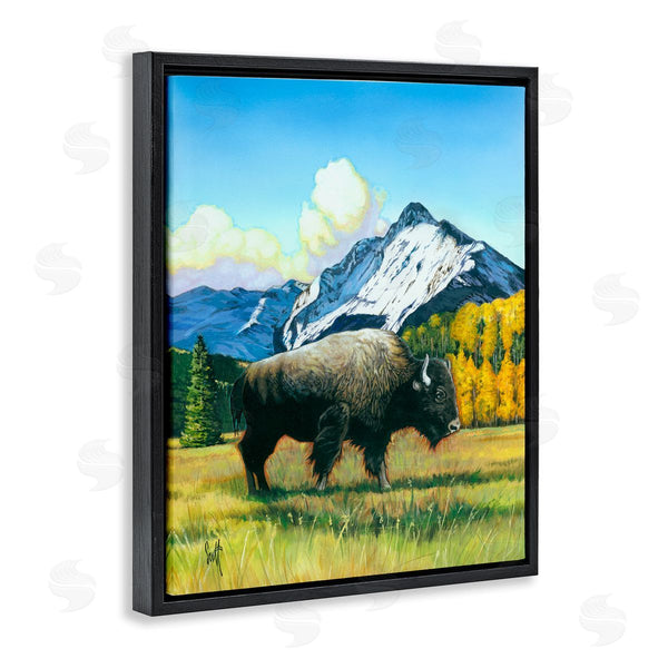 Stupell Industries Scott Westmoreland | Bison Rural Mountain Painting Wall Art