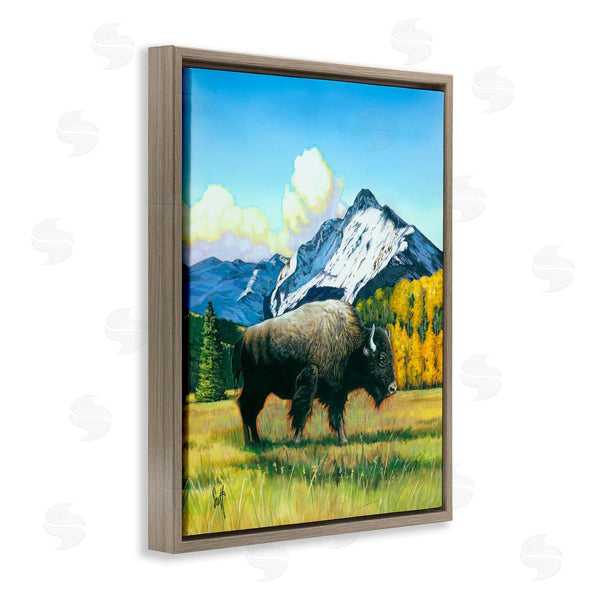 Stupell Industries Scott Westmoreland | Bison Rural Mountain Painting Wall Art