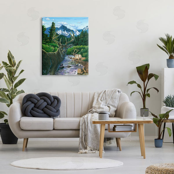Stupell Industries Scott Westmoreland | Deer In Mountain Scenery Wall Art