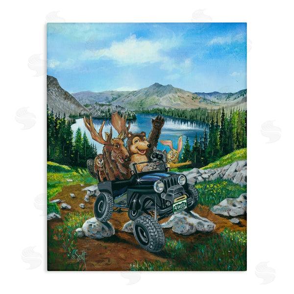 stupell industries Scott Westmoreland | Woodland Animals Off-Roading Wall Art
