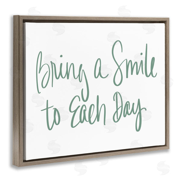 Stupell Industries SD Graphics Studio | Bring A Smile Each Day Phrase Green Cursive Wall Art