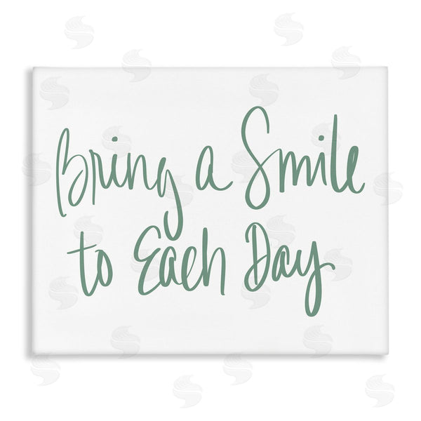stupell industries SD Graphics Studio | Bring A Smile Each Day Phrase Green Cursive Wall Art