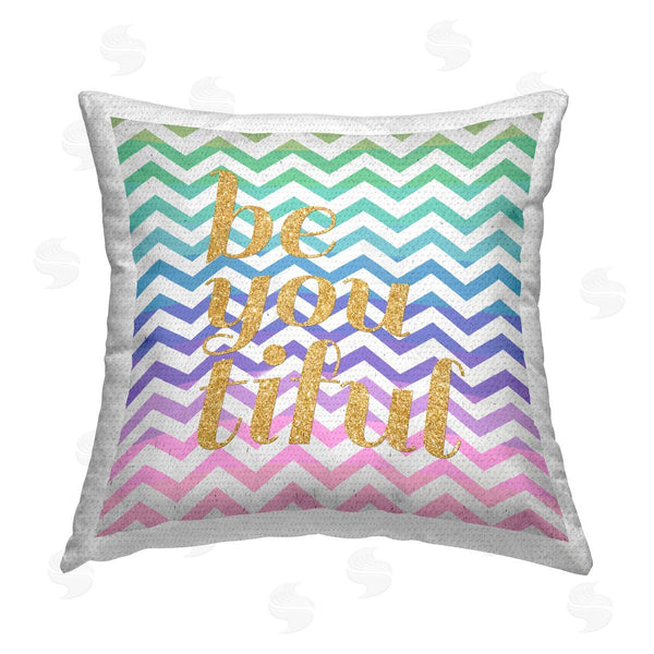 Stupell Industries SD Graphics Studio | Chevron Beautiful Phrase Printed Throw Pillow