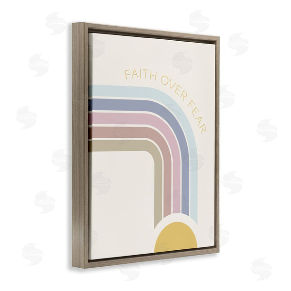 Stupell Industries SD Graphics Studio | Faith Over Fear Rainbow Wall Art