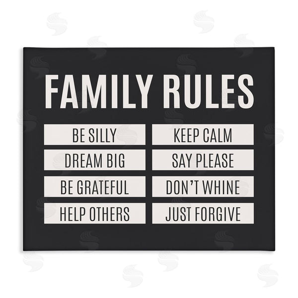 stupell industries SD Graphics Studio | Family Rules Simple Black Wall Art