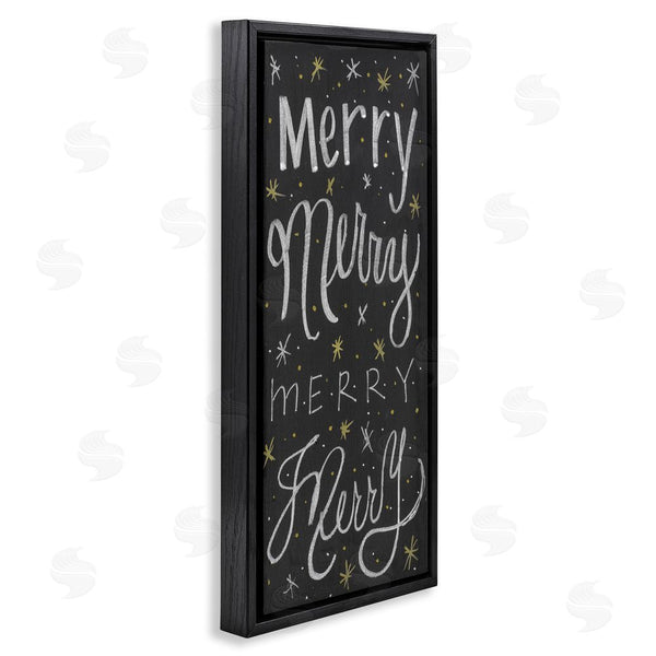 Stupell Industries SD Graphics Studio | Festive Merry Chalk Style Typography Chistmas Stars Wall Art