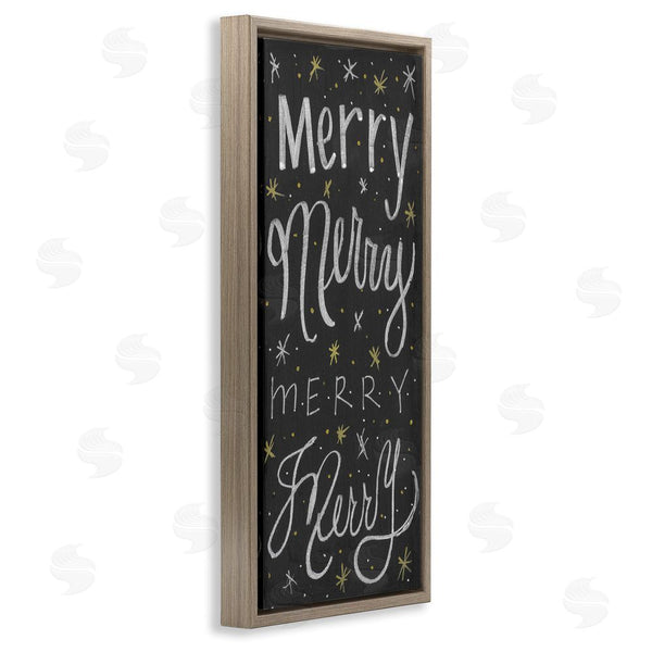 Stupell Industries SD Graphics Studio | Festive Merry Chalk Style Typography Chistmas Stars Wall Art
