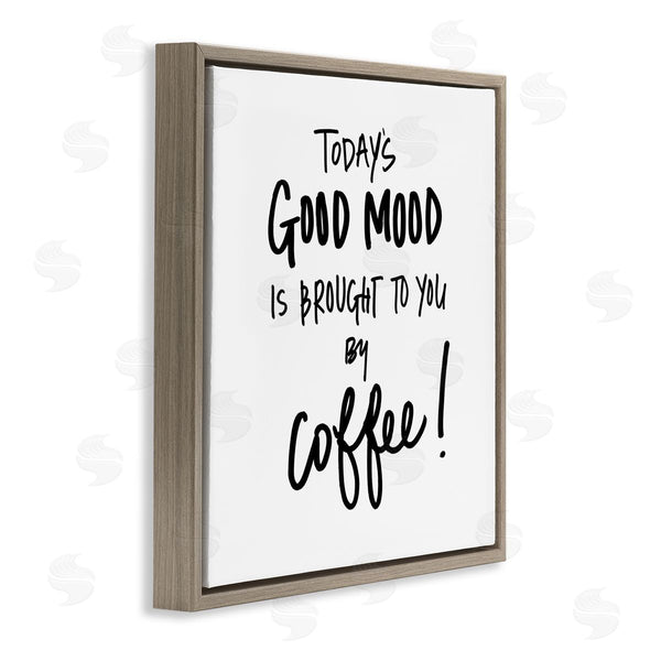 Stupell Industries SD Graphics Studio | Good Mood Brought By Coffee Phrase Kitchen Humor