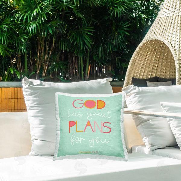 Stupell Industries SD Graphics Studio | Green God's Plans For You Throw Pillow