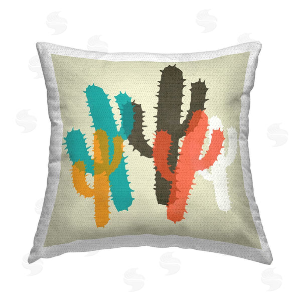 Stupell Industries SD Graphics Studio | Layered Bold Cacti Printed Throw Pillow