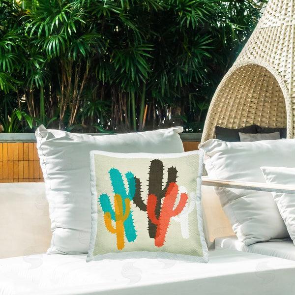 Stupell Industries SD Graphics Studio | Layered Bold Cacti Printed Throw Pillow