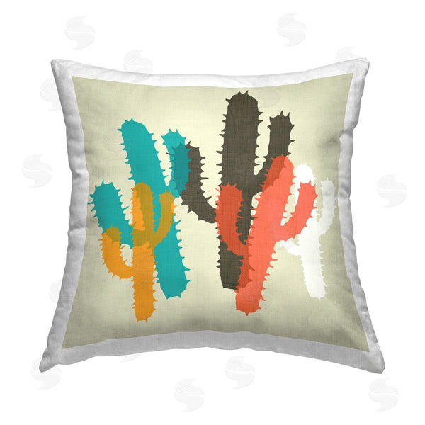 stupell industries SD Graphics Studio | Layered Bold Cacti Printed Throw Pillow
