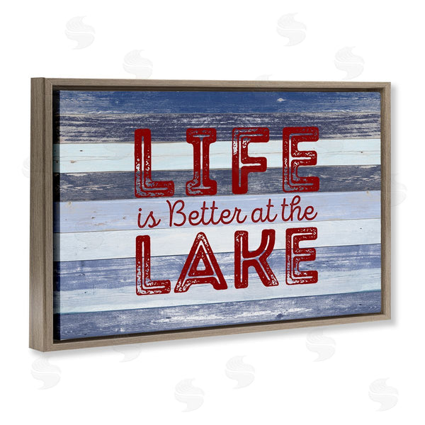 Stupell Industries Sd Graphics Studio | Life At Lake Striped Wall Art