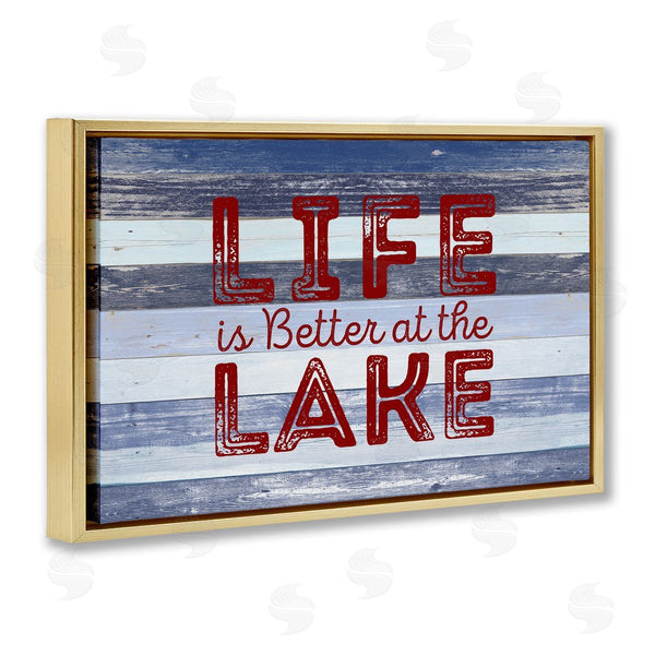 Stupell Industries Sd Graphics Studio | Life At Lake Striped Wall Art