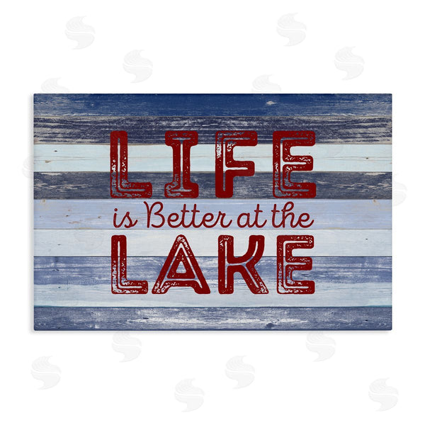 stupell industries Sd Graphics Studio | Life At Lake Striped Wall Art