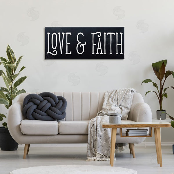 Stupell Industries SD Graphics Studio | Love & Faith On Black Wall Art