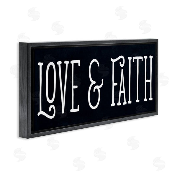 Stupell Industries SD Graphics Studio | Love & Faith On Black Wall Art