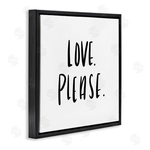 Stupell Industries SD Graphics Studio | Love Please Sentiments Minimal Black White Typography