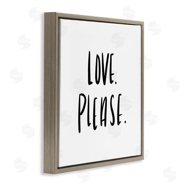 Stupell Industries SD Graphics Studio | Love Please Sentiments Minimal Black White Typography