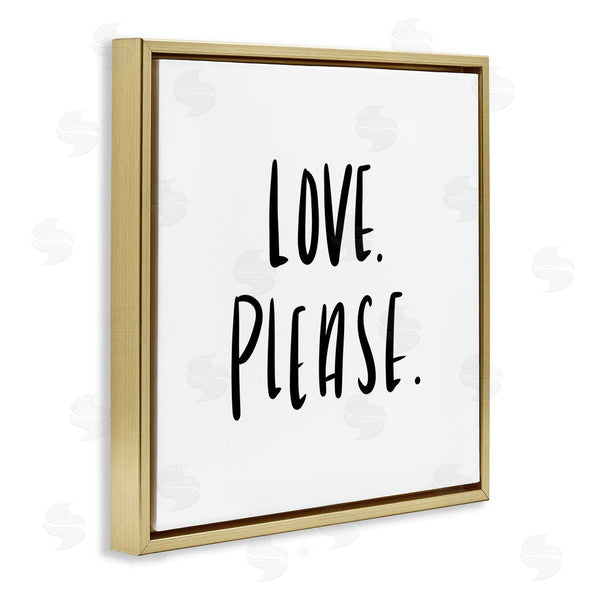 Stupell Industries SD Graphics Studio | Love Please Sentiments Minimal Black White Typography