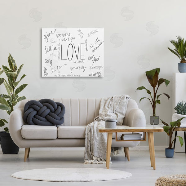 Stupell Industries SD Graphics Studio | Love Quotes Word Cloud Hopeful Romantic Phrases Wall Art