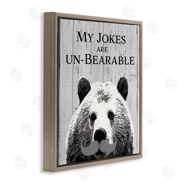 Stupell Industries SD Graphics Studio | My Jokes Are Un-Bearable Pun Animal Mustache