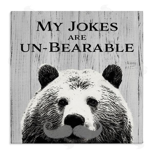 stupell industries SD Graphics Studio | My Jokes are Un-Bearable Pun Animal Mustache